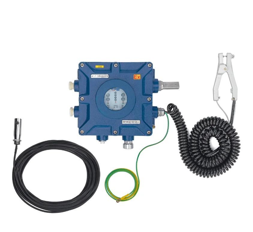 Electrostatic oil spill alarm with a static grounding circuit board alarm function grounding clamp for petroleum tank