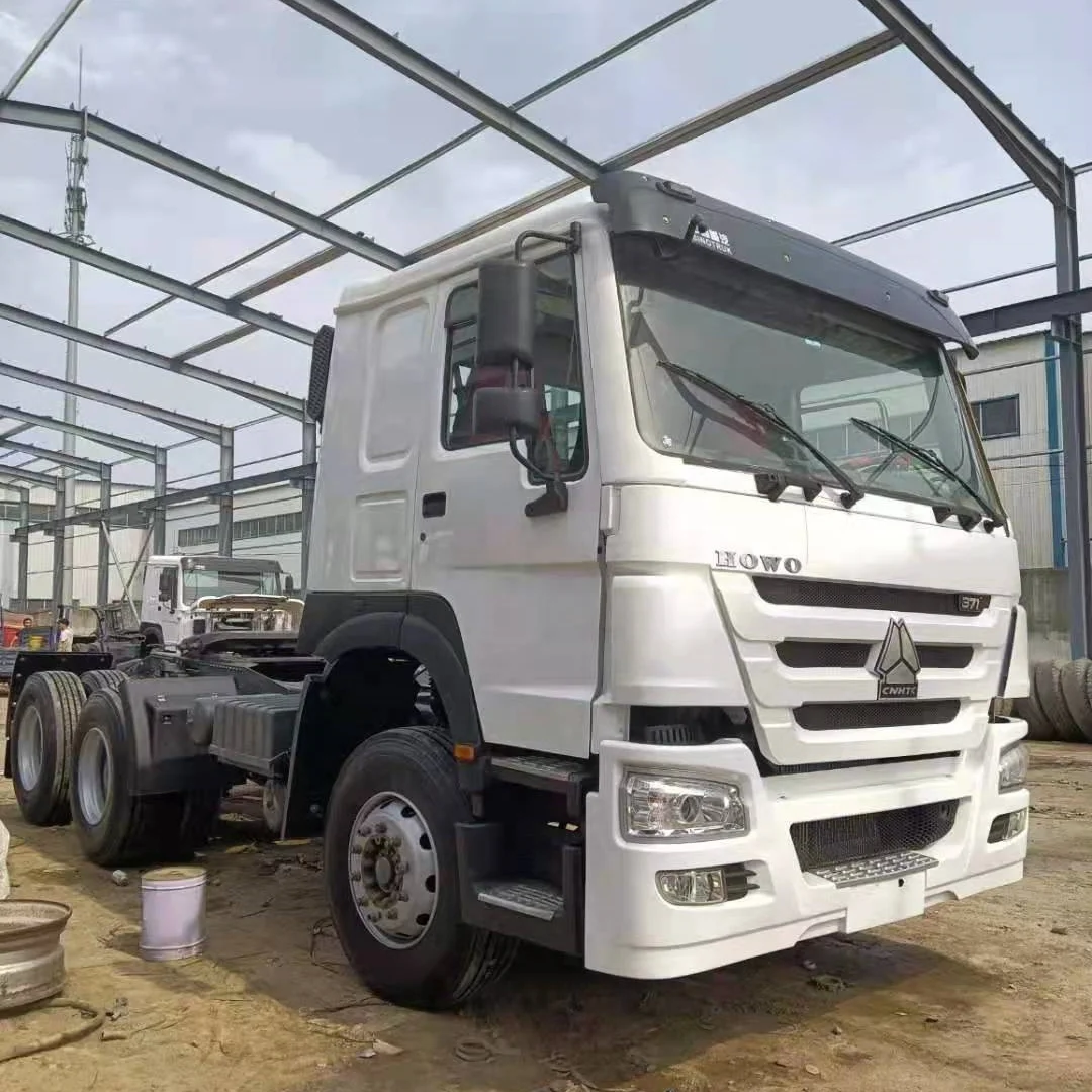 Used Sinotruk Howo 371 6x4 White Color Truck Lorry Head Heavy Duty 8x4 Tractor Head 10 12 wheels Trailer Towing Head Prime Mover