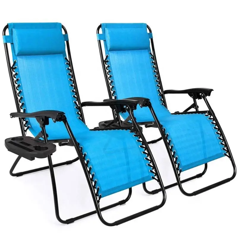 
Folding Zero Gravity Lounge Chair Wide Recliner for Outdoor Beach Patio Pool 