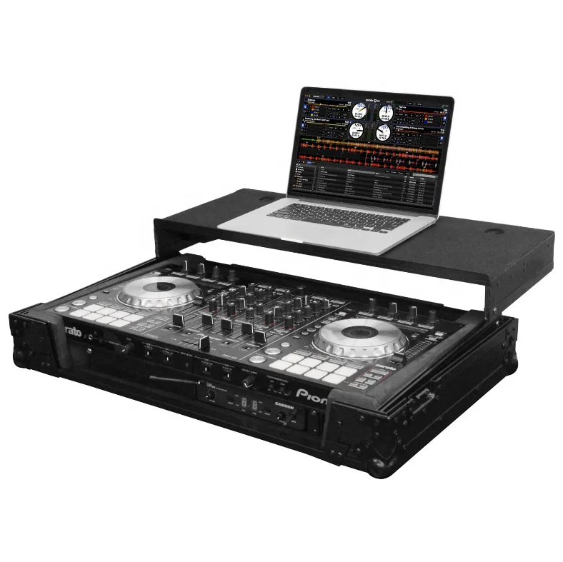 Черный Pioneer DDJ-RX / SX SX2 SX3 DJ Полетный чехол с 1U стойкой и планерной платформой