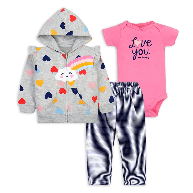 Boy clothing sets autumn toddler boy jackets and long sleeve romper 3 piece suit baby clothing new baby suit