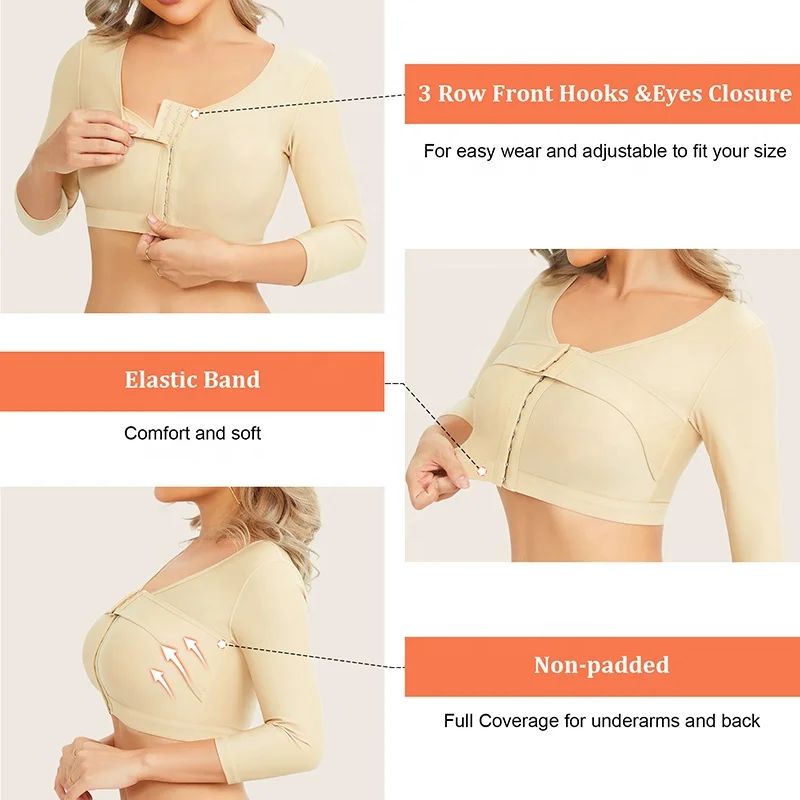 Wholesale Correct Posture Full Coverage Breast Surgery Care Support Bra Surgical Bras with Sleeves