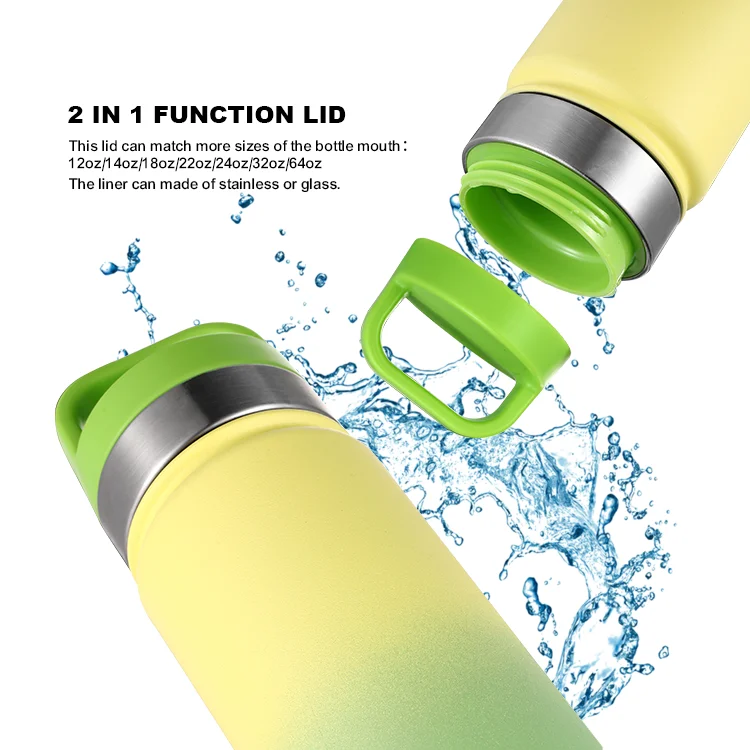 Free Sample 18 oz Water Bottle Custom Double Wall Stainless Steel Insulated BPA Free Water Bottle with Compartment Lid