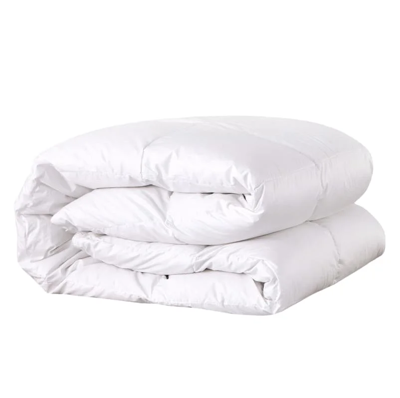 Хорошая цена, высокое качество, оптовая продажа, сшитое стеганое одеяло с 2 сторон, белое пуховое одеяло с гусиным пухом