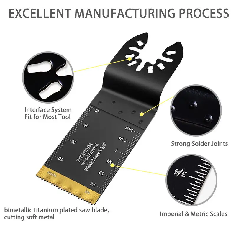 Extreme Metal Universal Wood Bi-Metal Oscillating Tool Metal Blade Quick Release Multi Tool Saw Blades