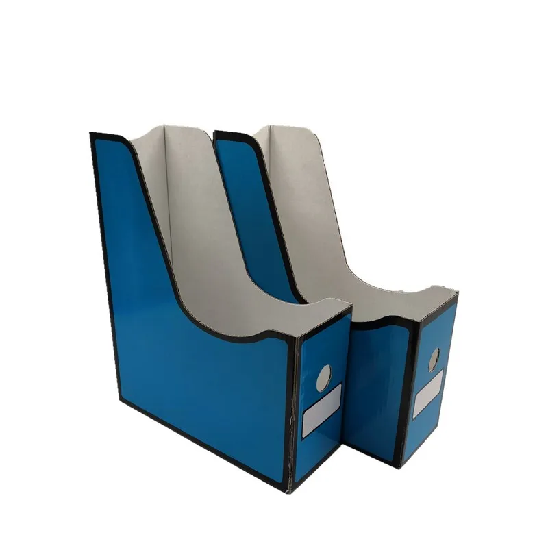 Custom Size Logo Simple Corrugated Houseware Black Magazine File Holder Storage Organizer Box