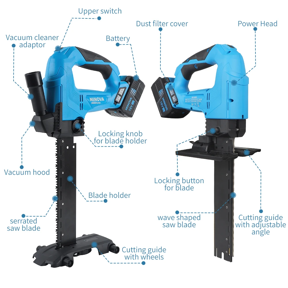 Wholesale MINOVA Double-blade Insulating Material Saw One-Handed Portable Machine For Cutting Rock Wool