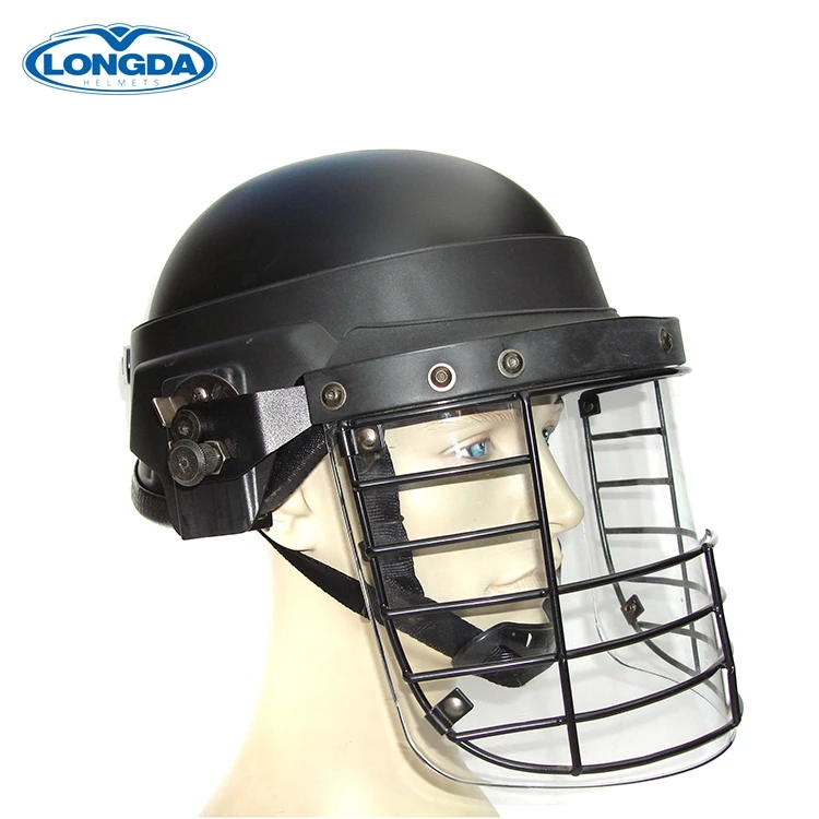 Military crashworthy riot bulletproof control helmet with face visor