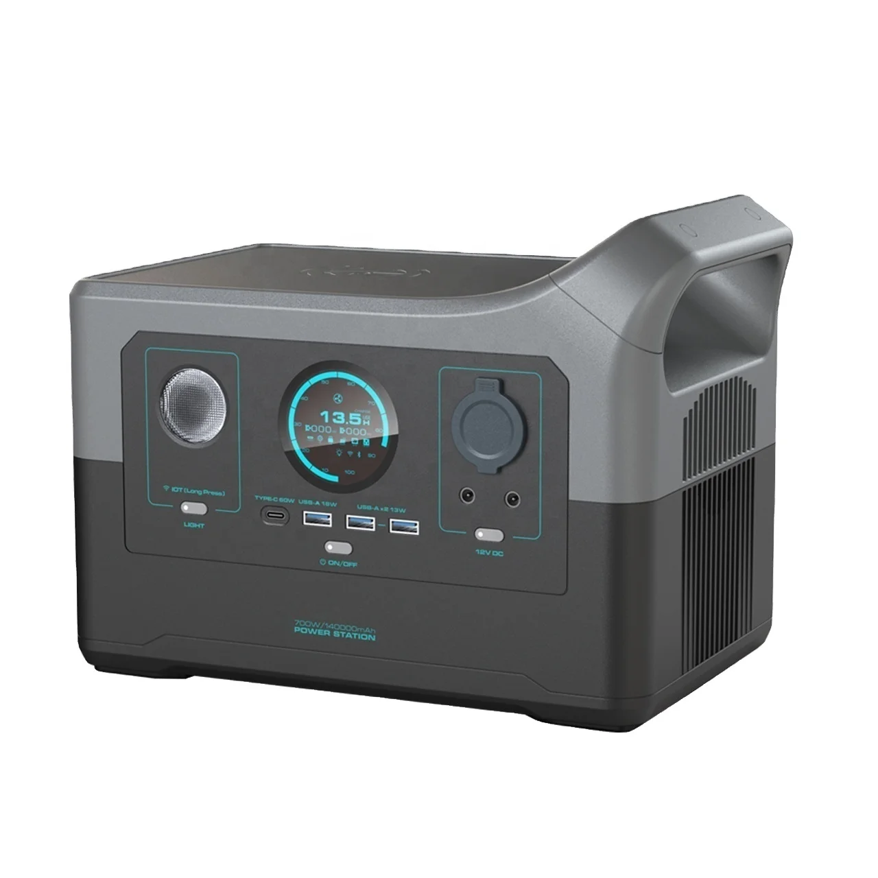 E7/700W/504Wh/140000mAh Solar-powered Inverter Pure-sine Lithium-battery Wireless-charging LCD display Portable Power Station