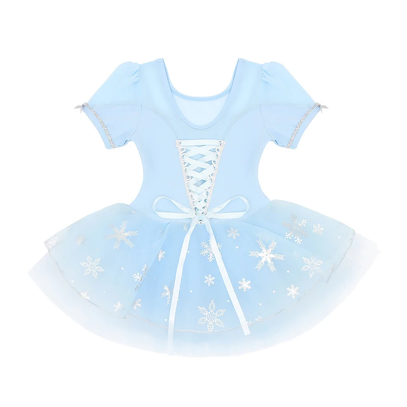 High quality gorgeous kids tutu dress snow flowers decorative new arrivals mesh tulle girls ballet costume