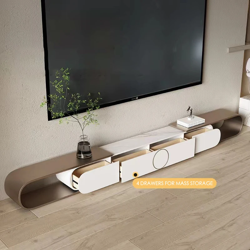 New Design Luxury TV Stands and Coffee Table Adjustable Storage Cabinet Retractable Extendable TV Stands Modern