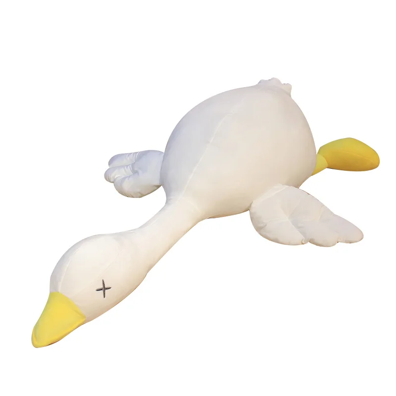 Factory lovely white giant custom logo throw pillow super soft plush goose cushion decorative goose pillow for kids