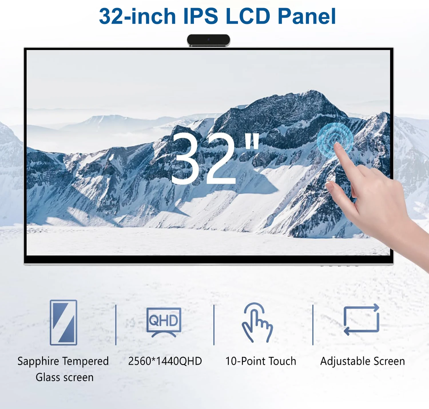 32 inch Smart Portable Monitor Android 13 capacitor Touchscreen 8G RAM 128G SSD SnapDragon 665 Li-on Battery 20000mAh 10hrs