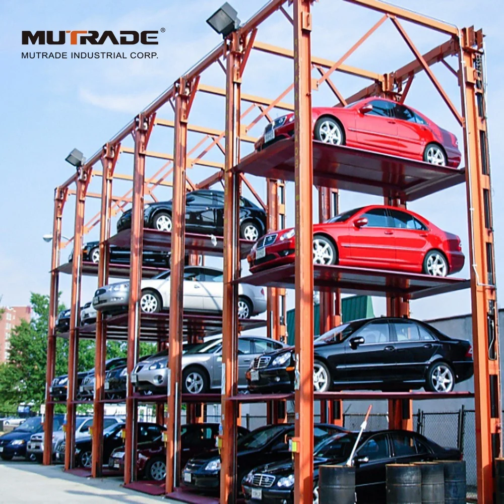 4 post triple stacker car storage lift stacker parking lifts