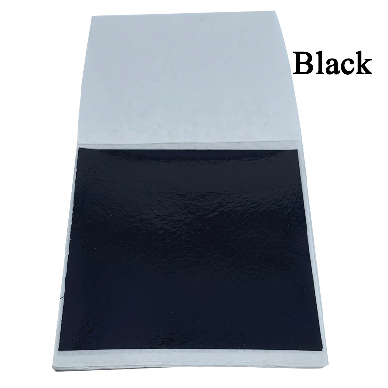 8 X 8.5 Cm 500 Pcs Gilding Crafts Nail Furniture Colorful Black Taiwan Imitation Gold Leaf Foil paper for Painting
