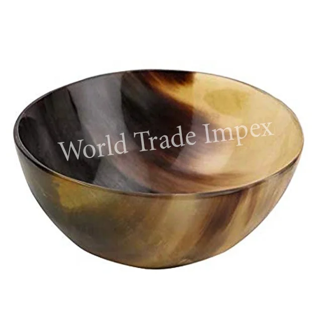 Big shaving bowl of polished  buffalo horn