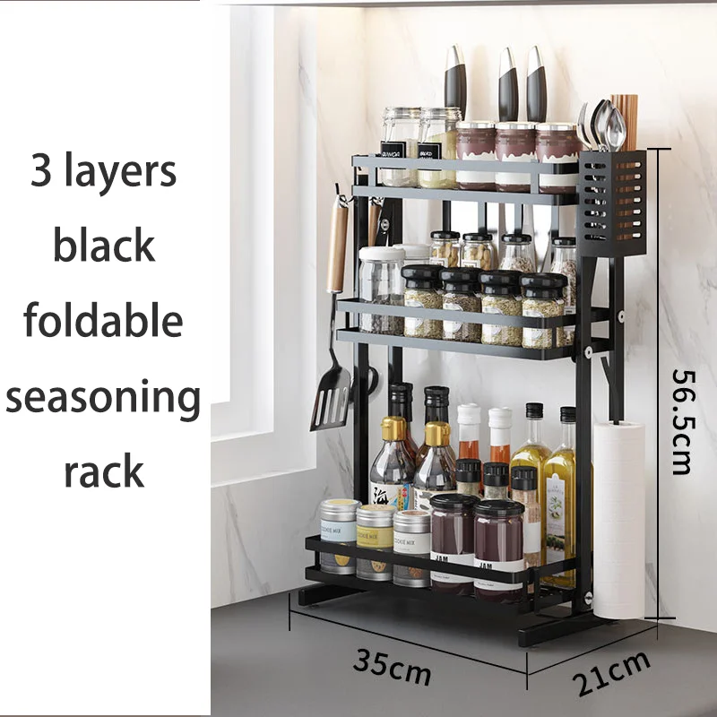 foldable spice and utensils accessories cutting board rack kitchen steel rack