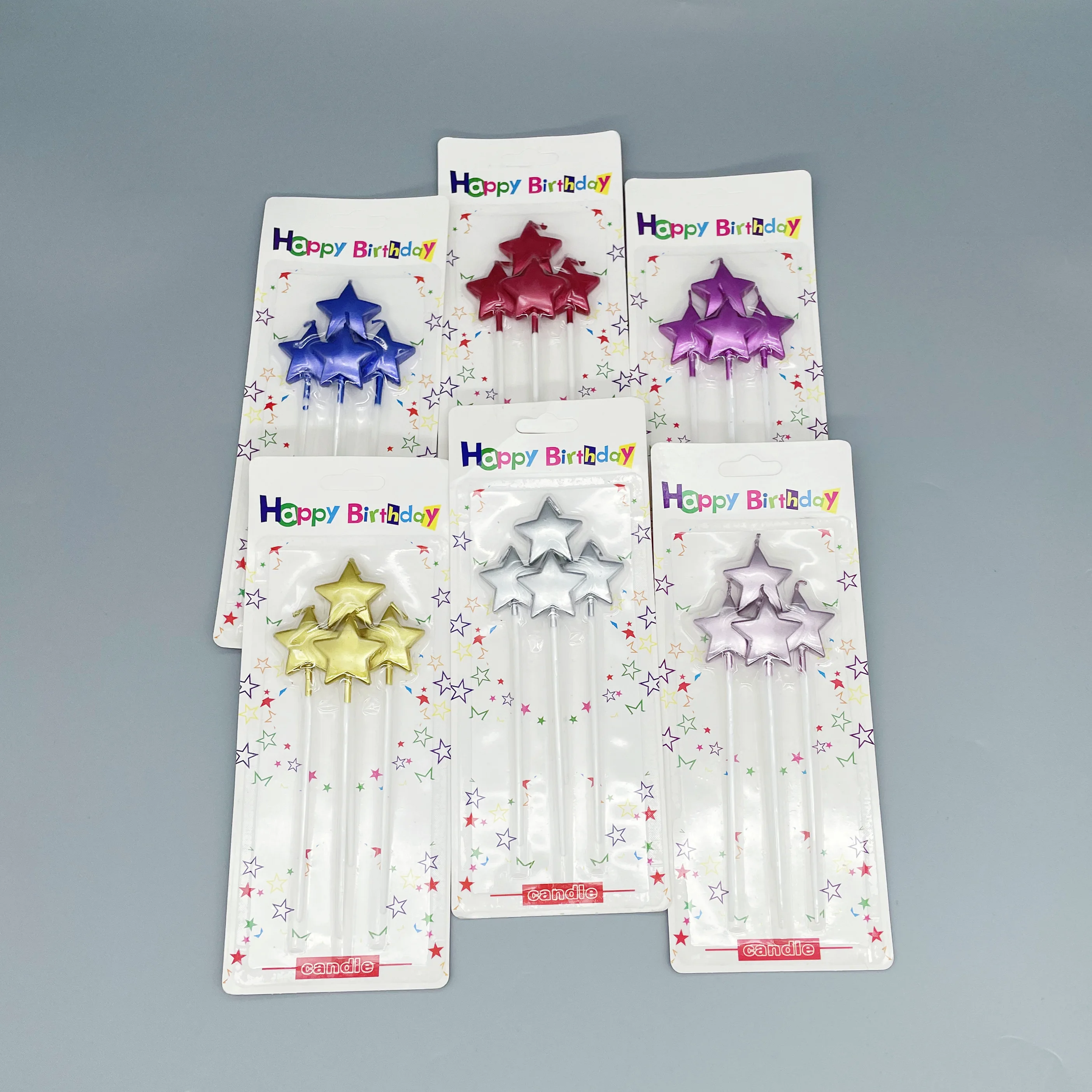 Fashion pastel birthday cake star number candle