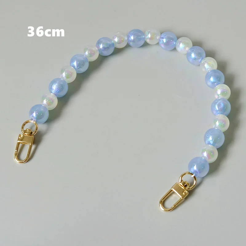 New custom colorful  cross body acrylic pearl Chain Decorative Metal Chain Decorative Hanging Chain bag straps bag handle