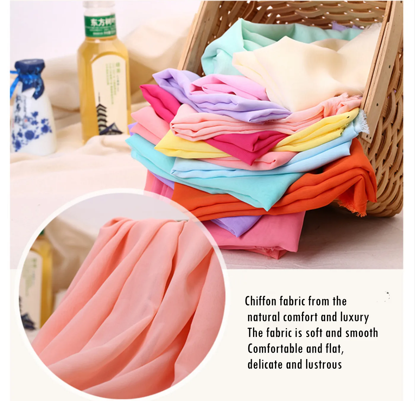 100D 100% polyester plain chiffon fabric