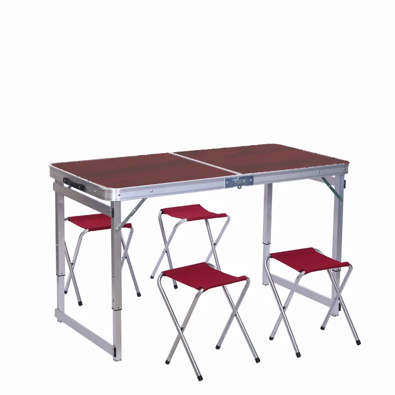 Outdoor folding table easy to lay on the ground aluminum folding table and chair set portable home camping folding table