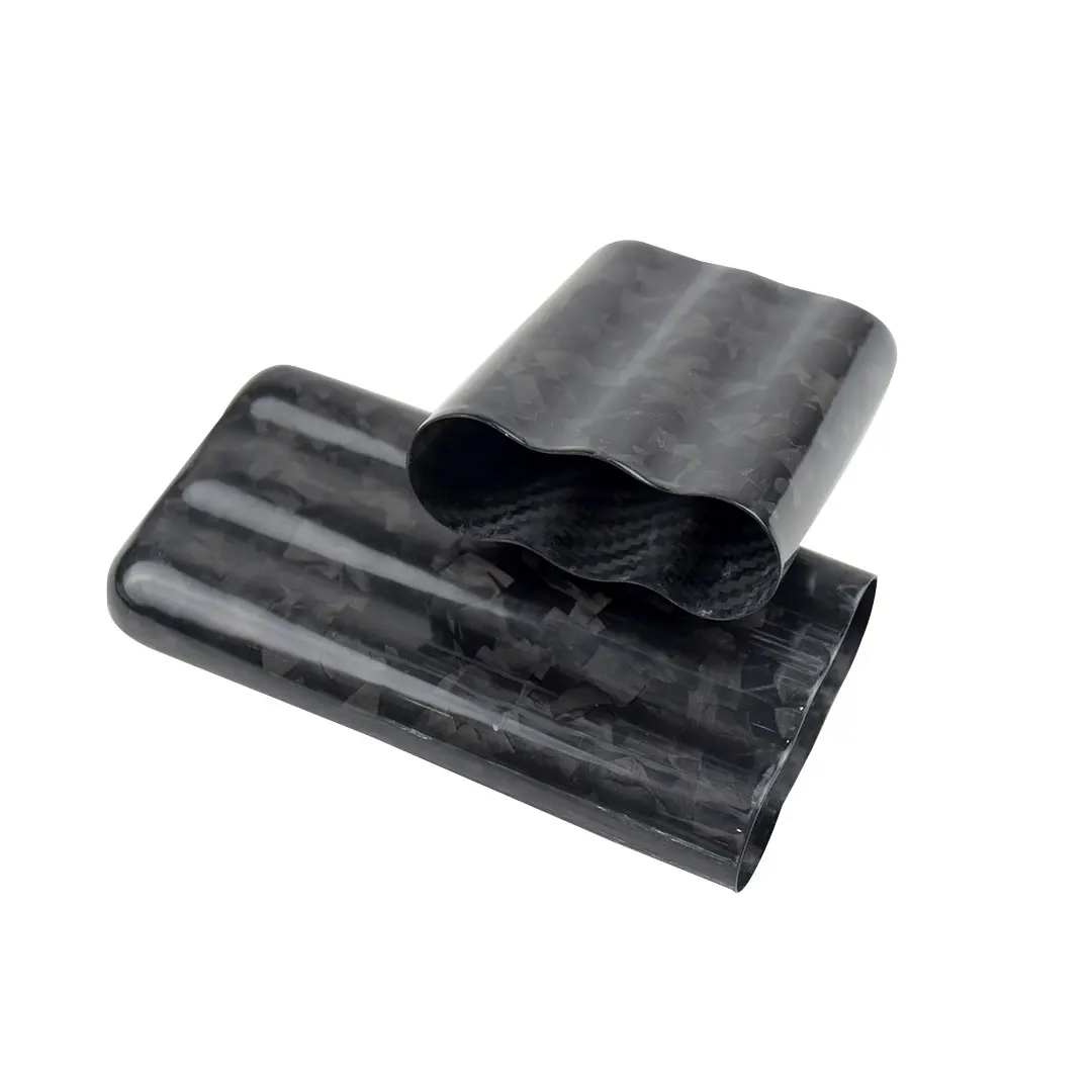
3 Holders Humidors Tube Black Glossy Forged Carbon Fiber Cigar Tube Case 