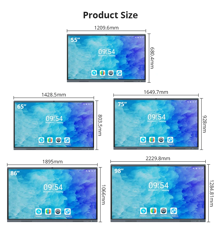 New product ideas 2024 4K Android Led LCD Interactive whiteboard teaching smart board touch screen display Interactive boards