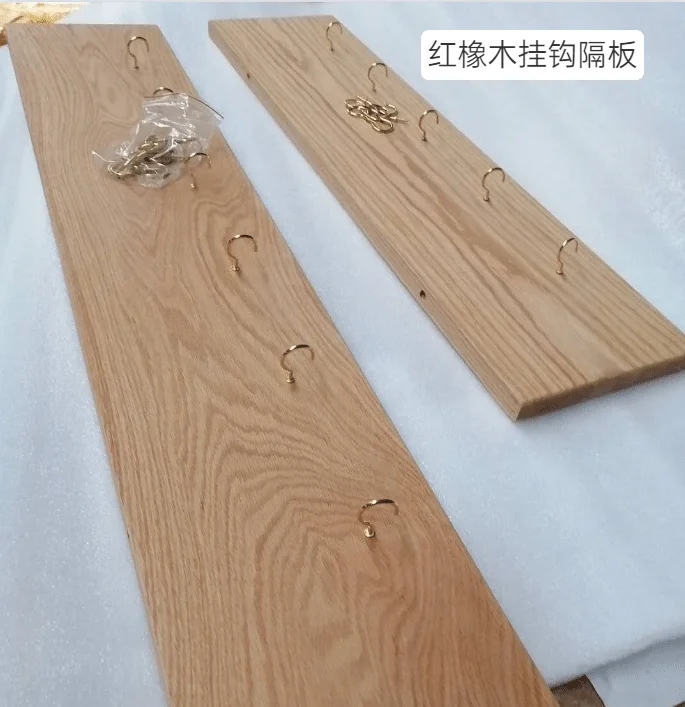 Red oak beech black walnut original solid wood hook word divider kitchen storage cup shelf Shelving board DIY