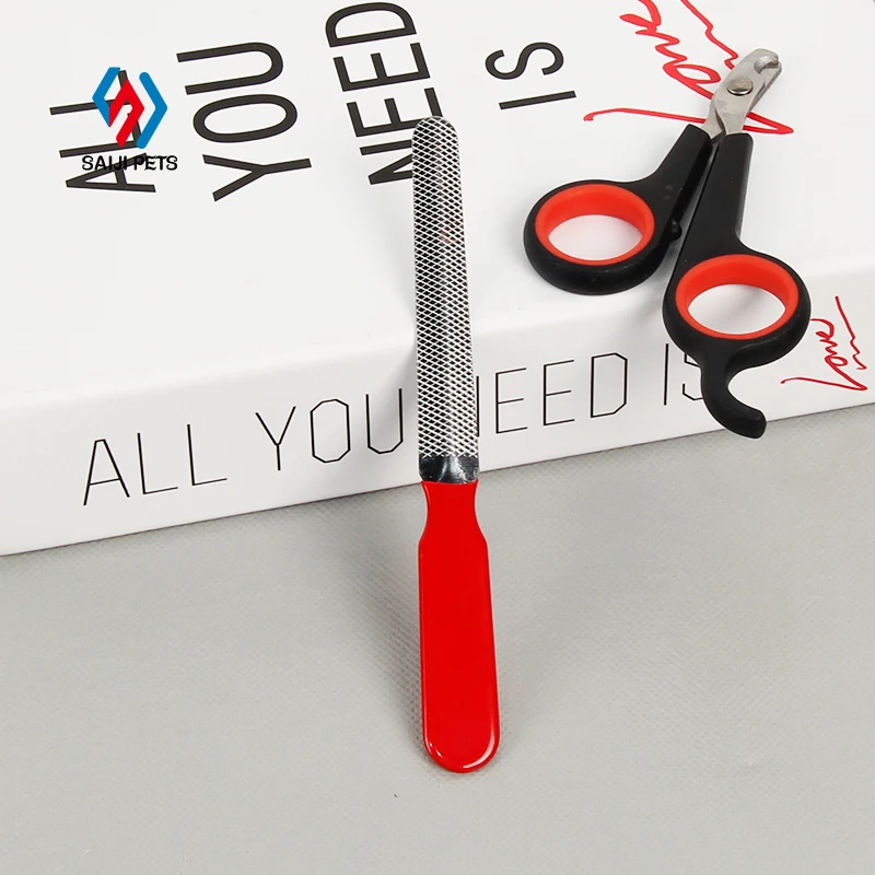 Saiji hight quality stainless steel pet nail flie and clipper sets grooming dogs cats claw scissors for sale