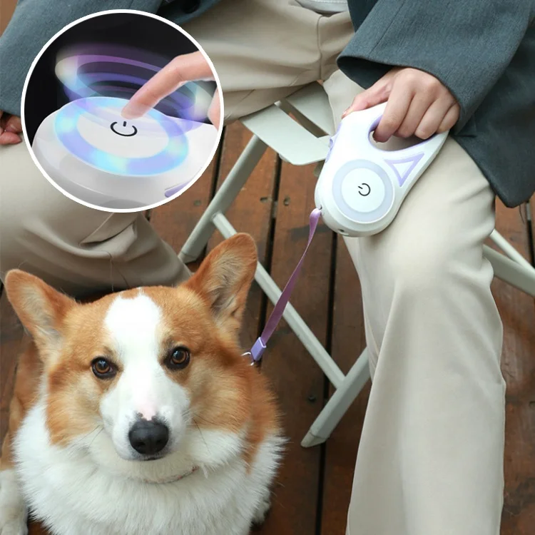 Walking Handsfree Pet Led Light Retractable Dog Lead Leash