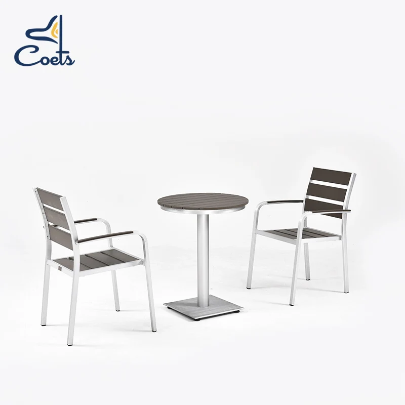 Coets  High Quality Brushed Aluminum Patio Restaurant tables and chairs Outdoor restaurant Furniture outdoor dining set