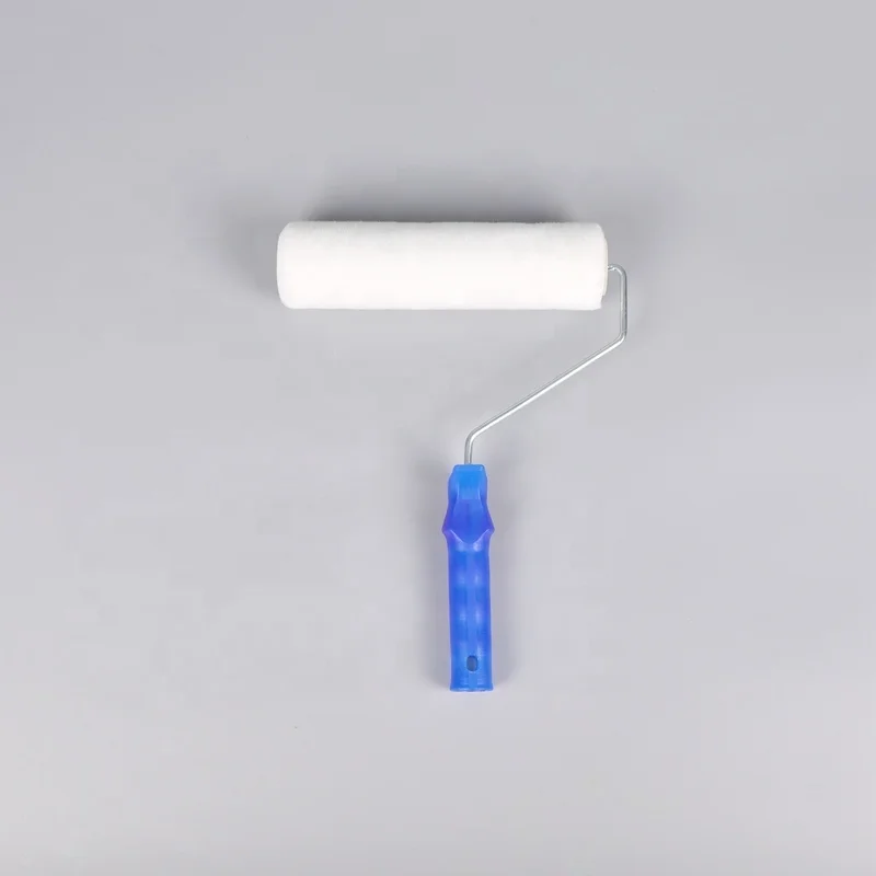 Paint Roller 9inch White Color Polyester Material Birdcage Bracket with Blue Plastic Handle