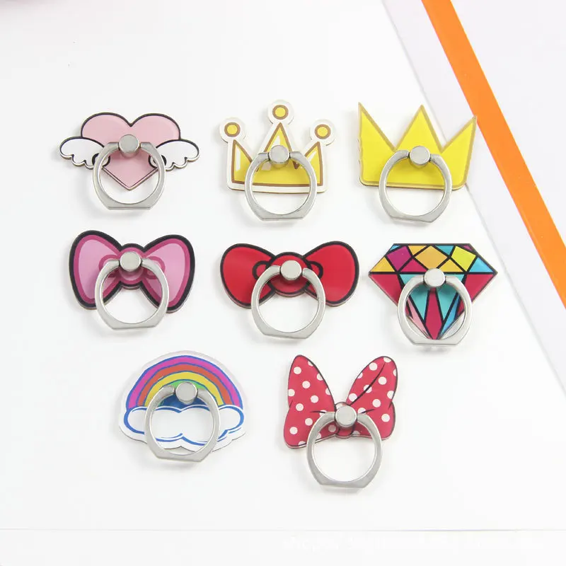 
Wholesaler cartoon acrylic material for iphone ring holder 
