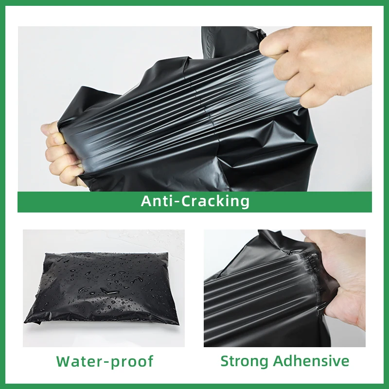 ZMY Custom Compostable Poly Mailer Bags Gift Box Package Mail Big Poly Mailer Bag Matte Black Corn Polymailers