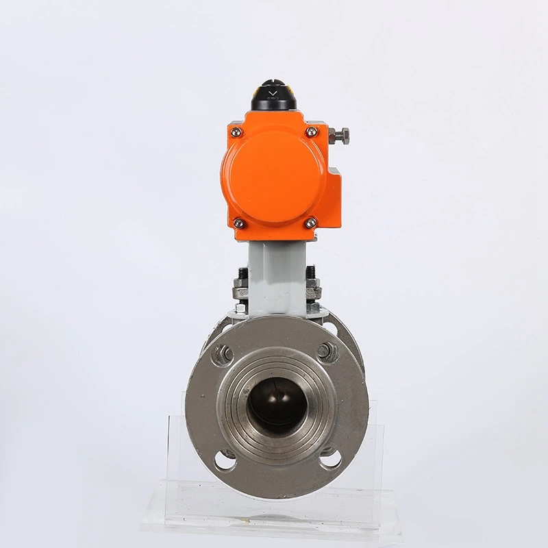ANSI 150LB 2 Way carbon steel wcb PTFE seated Flanged Connection double action Pneumatic Actuator Ball Valve