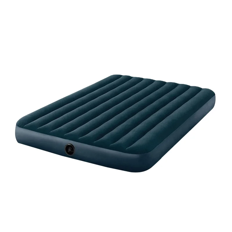 Intex plush inflatable bed outdoor double air cushion single person raised thickened dreamy green folding inflatable mattress