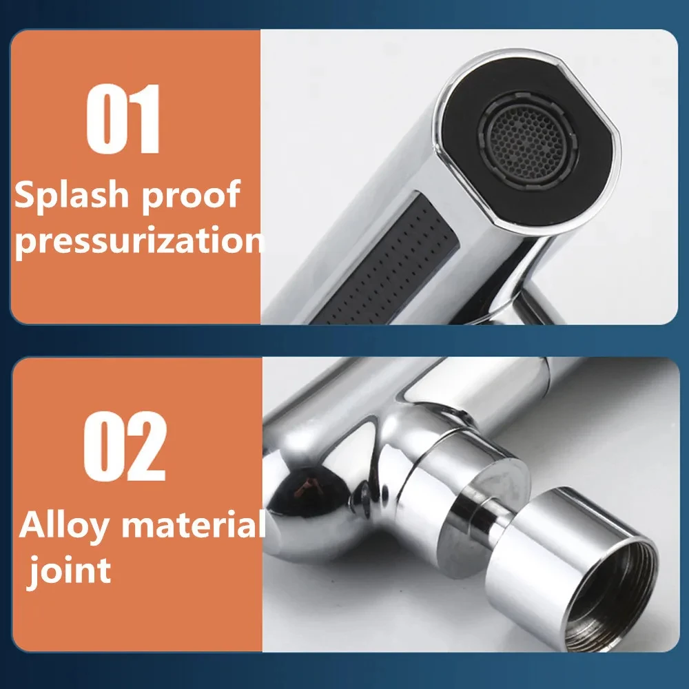 3 In 1 Kitchen Sink Faucet Bathroom Faucet Waterfall Splash Proof Universal Rotating Water Tap Nozzle Washbasin Faucet Extender