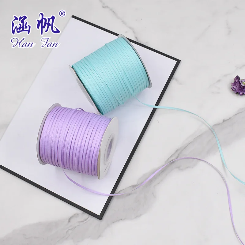 Hanfan Manufacturers Sell Wholesale 0.3cm Color Grosgrain Ribbon Gift Bottle Box Packaging Silk Ribbon