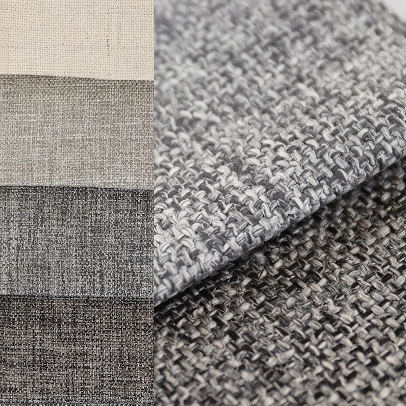 Furniture home textile 100% polyester fabrics upholstery linen look curtain fabric