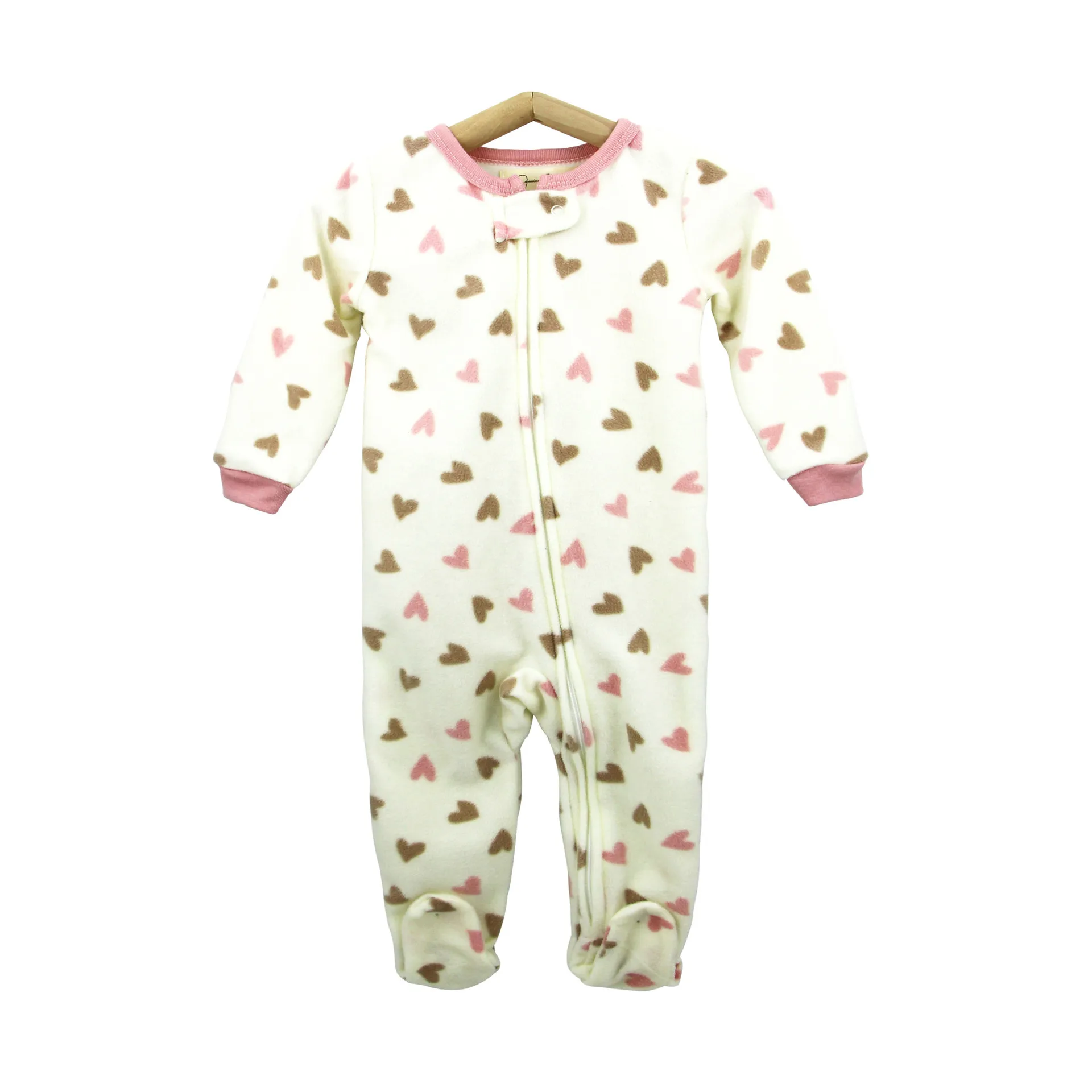 Fleece infant jumpsuit boy girl zipper romper cartoon animal printing pajamas baby clothes wholesale bodysuits