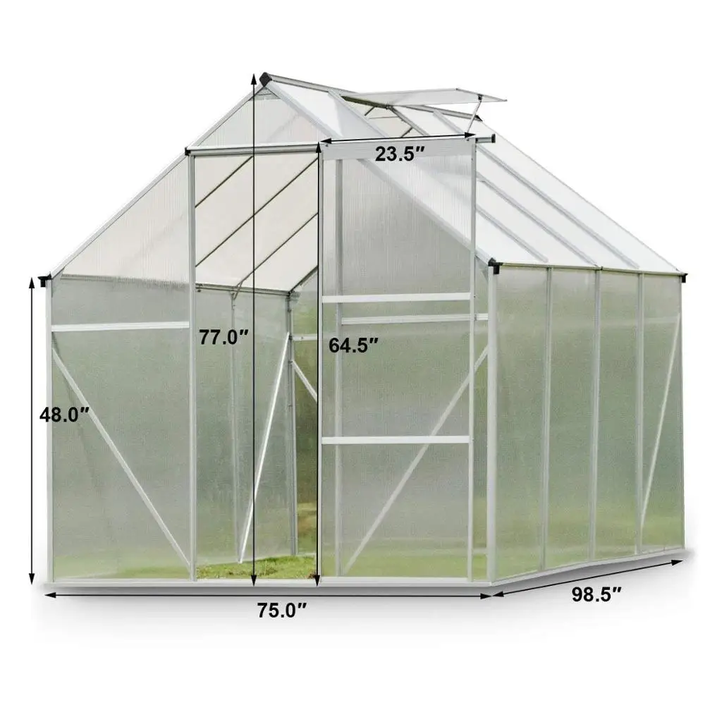 Aluminum Frame PC home vegetable greenhouse for sale