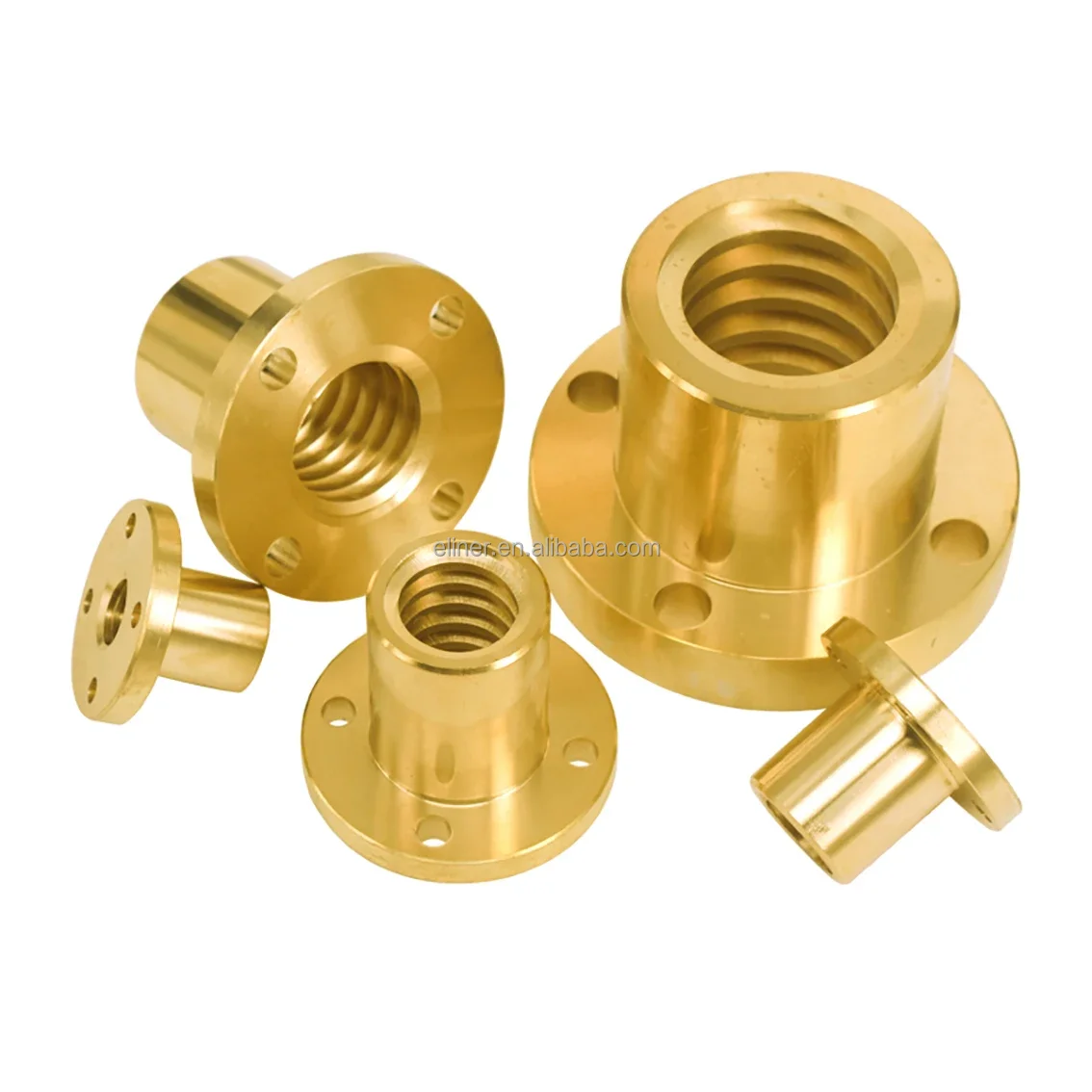 Screw Full Brass Round Both Side Cut Flange Double Hole Nut lead screw nut grain Round Flange Trapezoidal Screw Nut