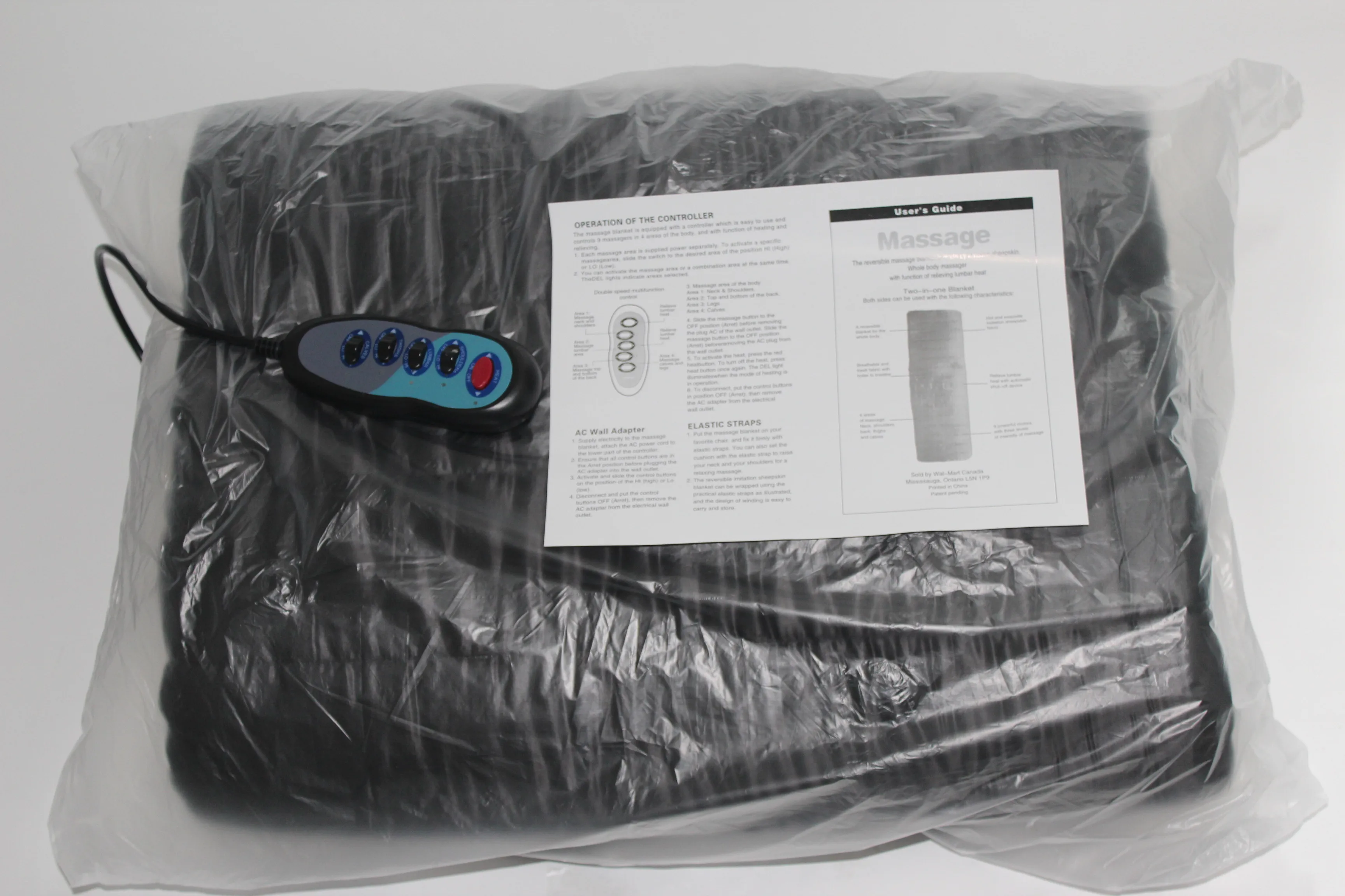 
Portable Black Body Relax Remote Control Vibration Heating Massage Bed Mat 