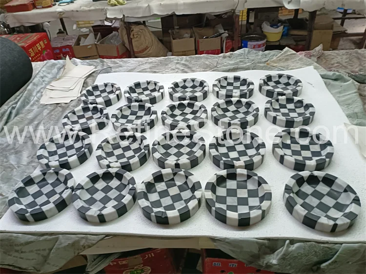 Luxury Natural travertine and onyx mixed color marble ashtray