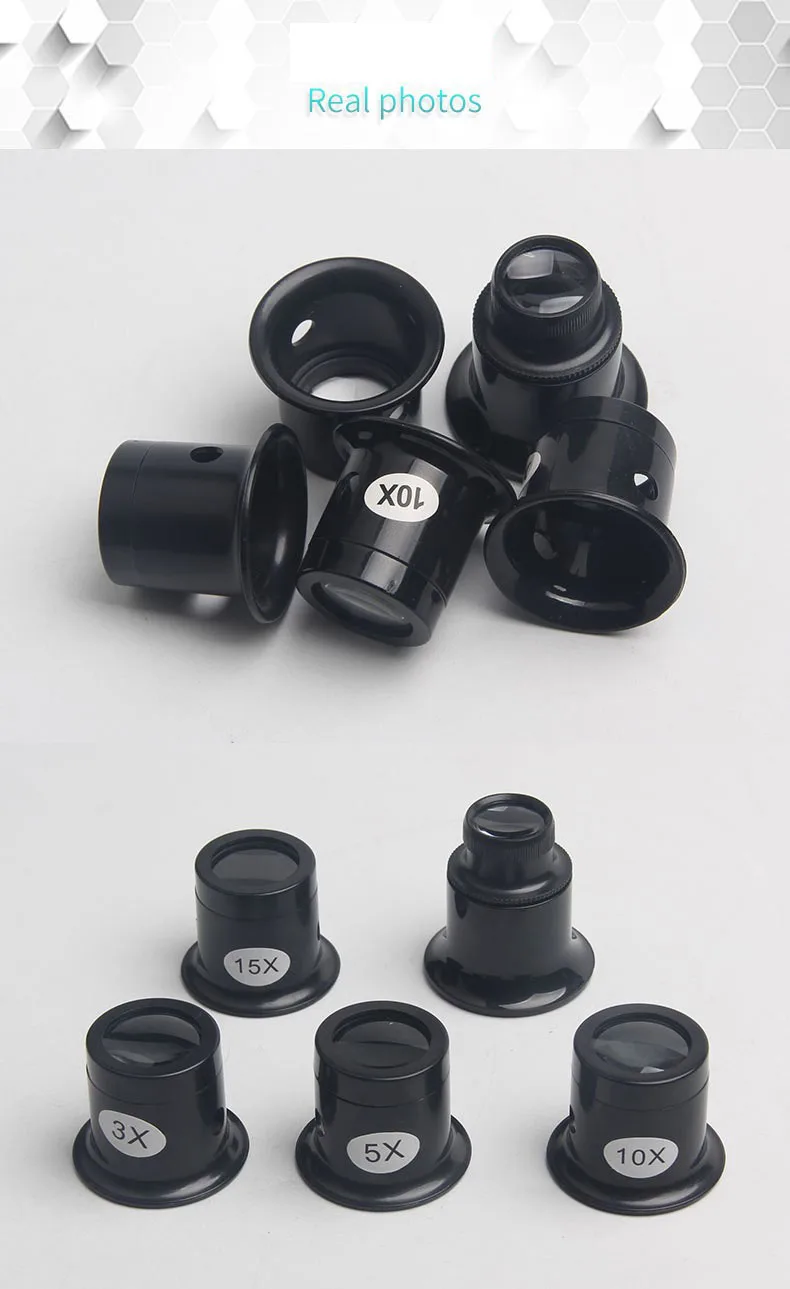 4PCS Loupe Eyeglass Magnifiers Set 5X 10X 15X 20X Watch Repair Loupe Magnifier Set Magnifying Glass for Watch Jewellery
