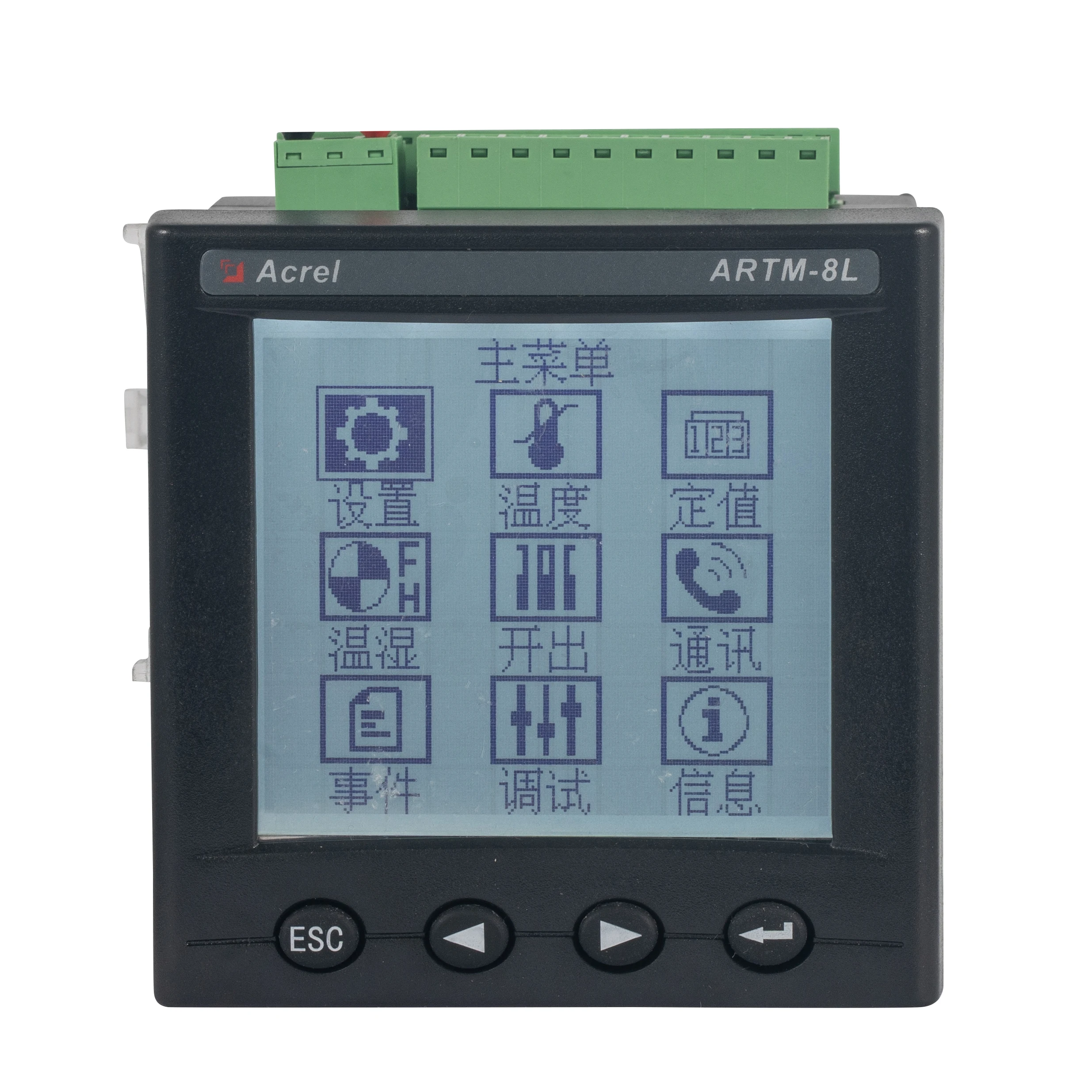 Acrel ARTM-8L PT100 Wired Smart Multi Channel Intelligent Temperature Monitor Device Rs485 Lcd Display