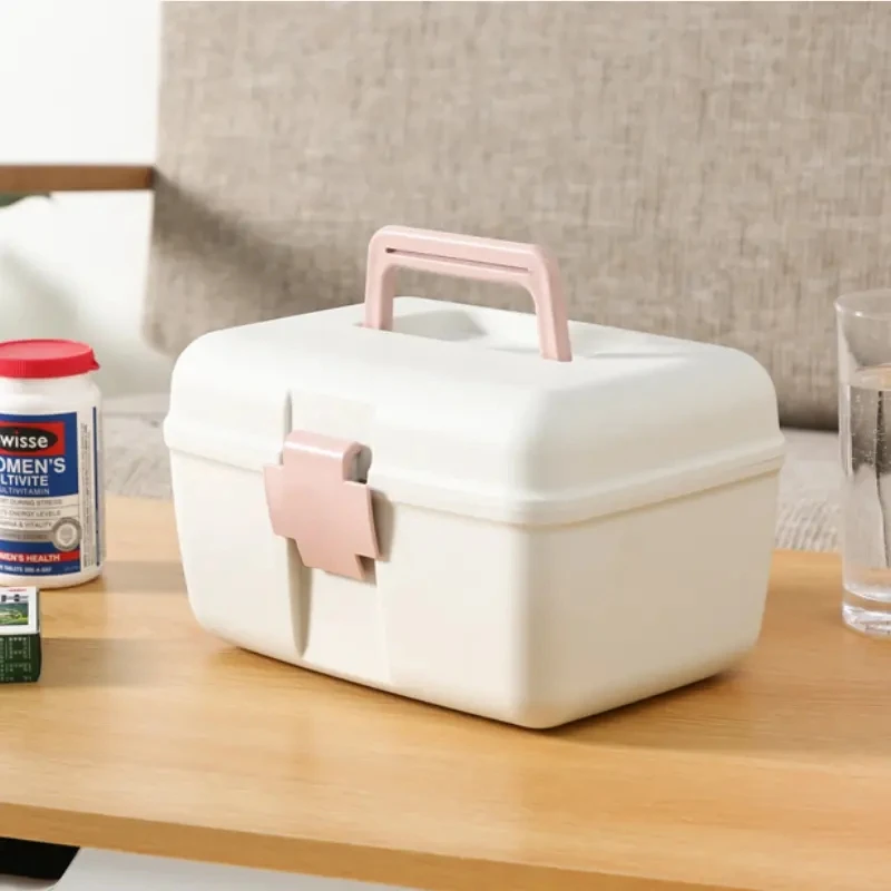 Factory Wholesale High Quality Portable Sealed Double-layer Medicine Box Portable Household Case Large Capacity Storage Box