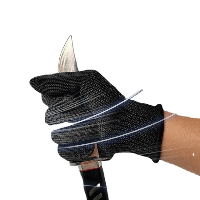 Hot Selling Multi Purpose Anti Cut Five Level Work Labor Safety Protection Black Gloves