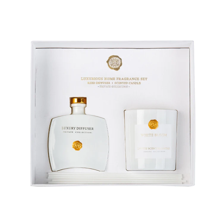 Hotel Home Decor Eco Friendly Aroma Oil Refill Reed Diffuser Scented Candle Holiday Gift Set Manufacturer Wholesale