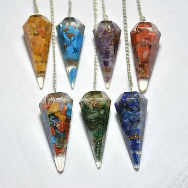 Mix Chips Orgonite Pendulum High Quality Pendulums Buy Orgone Export Gemstone Feng Shui Business Agate Faceted Pendulum 50 Pcs